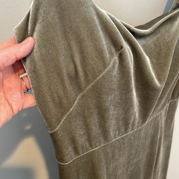 Jenny Yoo Collection for Anthropologie Mara Sage Velour Maxi Dress Women's 12 - Picture 12 of 16